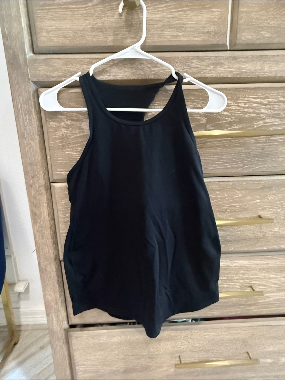 Lululemon Black Women's Racerback Tank Top with built in bra - size 8